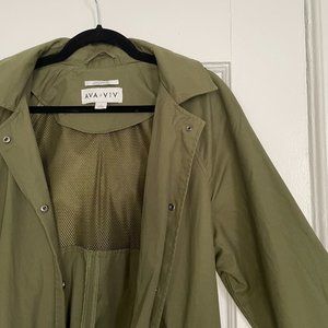 Green Rain and Wind Trench Coat Jacket